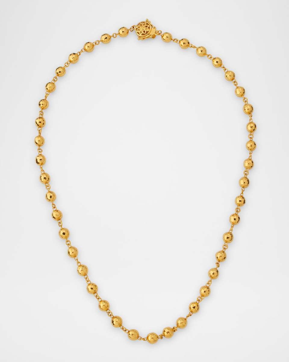 20K Disco Ball Chain Necklace with Mandala Clasp, 18"L